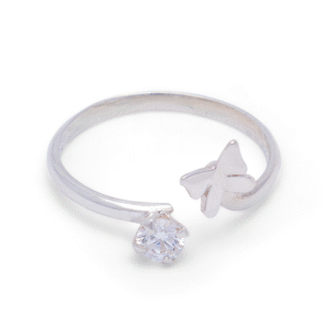 Anillo Brillante Mariposa en Plata 950