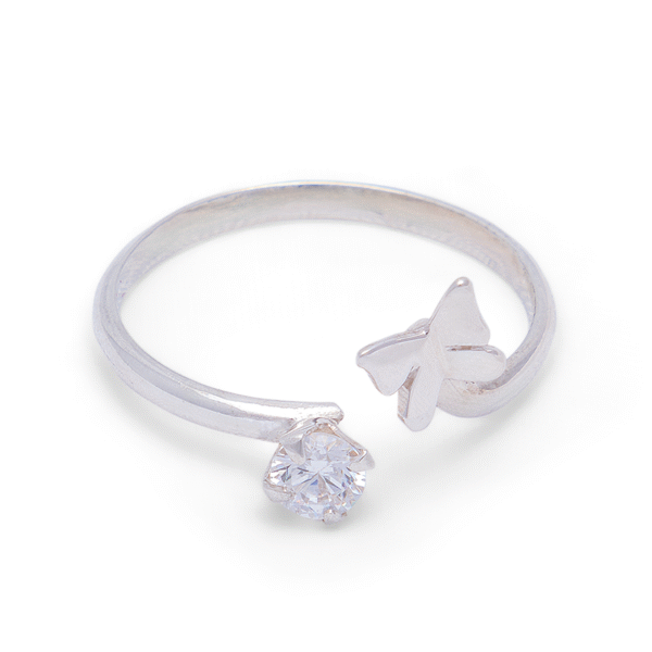 Anillo Brillante Mariposa en Plata 950