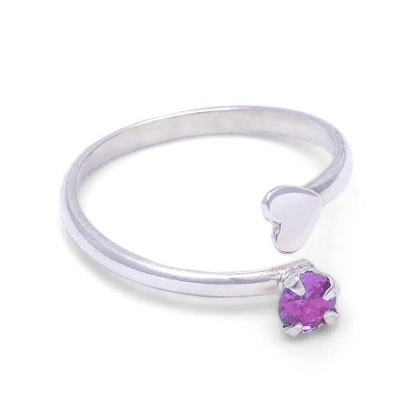 Anillo "Corazón Púrpura" en Plata 950